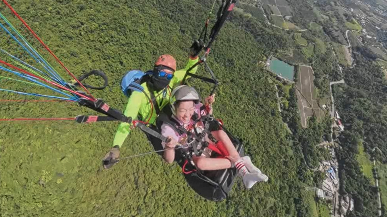 小米希望能夠藉由飛行傘的體驗去感染周遭的身障朋友，讓她覺得：原來我可以做更多的挑戰